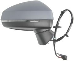Audi A3 2012-2016 Electric Heated With Lane Change Assist Primed (Suitable for Painting) Wing Mirror Unit Driver Side
