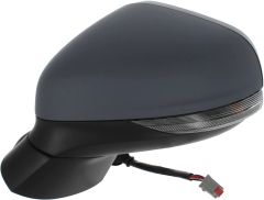 Ford Fiesta 2017-2022 Electric Heated Power Folding With Blind Spot Detection Primed (Suitable for Painting) Wing Mirror Unit Passenger Side