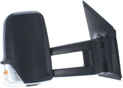 Mercedes-Benz Sprinter 2006-2014 Electric (Heated Upper Glass) Long Arm With Indicator Black Wing Mirror Unit Driver Side