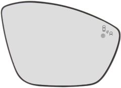 Peugeot E-2008 2024-2026 Heated Clear Tinted Convex (Blind Spot Detection) Wing Mirror Glass Driver Side