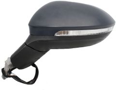 Volkswagen Golf 2020-2024 Electric Heated with Puddle Lamp Primed (Suitable for Painting) Wing Mirror Unit Passenger Side