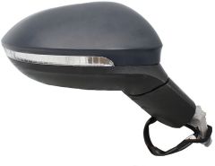 Volkswagen Golf 2020-2024 Electric Heated with Puddle Lamp Primed (Suitable for Painting) Wing Mirror Unit Driver Side