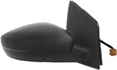 Volkswagen Polo 2009-2013 Electric Heated (Orange Connector) Black Wing Mirror Unit Driver Side