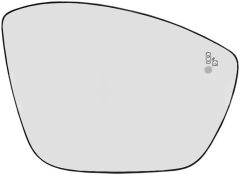 Peugeot 508 2023-2025 Heated Clear Tinted Convex (Blind Spot Detection) Wing Mirror Glass Driver Side