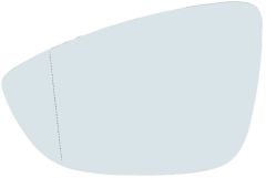 Volkswagen Jetta 2011-2015 Heated Clear Tinted Aspherical Wing Mirror Glass Passenger Side