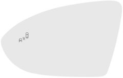 Volkswagen Golf 2017-2020 Heated Clear Tinted Convex (Blind Spot Detection) Wing Mirror Glass Passenger Side