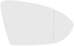 Volkswagen Golf 2014-2017 Heated Clear Tinted Aspherical Wing Mirror Glass Driver Side