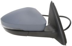 Skoda Octavia 2017-2020 Electric Heated Power Folding With Blind Spot Detection Primed (Suitable for Painting) Wing Mirror Unit Driver Side
