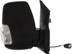Ford Transit 2019-2027 Electric Heated Short Arm 5w Clear Indicator Black Wing Mirror Unit Driver Side