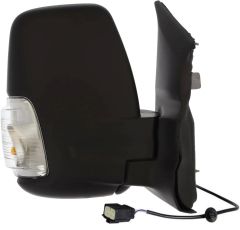 Ford Transit 2019-2027 Electric Heated Short Arm 16w Clear Indicator Black Wing Mirror Unit Driver Side