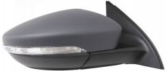 Volkswagen Passat 2010-2014 Electric Heated Power Folding With Puddle Lamp Primed (Suitable for Painting) Wing Mirror Unit Driver Side