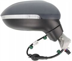 Volkswagen Passat 2020-2022 Electric Heated With Lane Change Assist Primed (Suitable for Painting) Wing Mirror Unit Driver Side