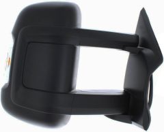 Citroen Relay 2014-2023 Electric Heated Long Arm With Temperature Sensor 16w Indicator Black Wing Mirror Unit Driver Side