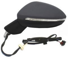 Volkswagen Golf 2017-2020 Electric Heated Power Folding Primed Cover (Suitable for Painting) Black Arm Wing Mirror Unit Passenger Side