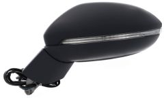 Volkswagen Golf 2017-2020 Electric Heated Power Folding With Puddle Lamp & Blind Spot Detection Primed (Suitable for Painting) Wing Mirror Unit Passenger Side