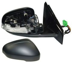 Volvo V40 2016-2019 Electric Heated Power Folding (LED Indicator) Gloss Black Base-Plate Primed Cover (Suitable for Painting) Wing Mirror Unit Driver Side