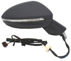 Volkswagen Golf 2017-2020 Electric Heated Power Folding with Puddle Lamp Primed (Suitable for Painting) Wing Mirror Unit Driver Side