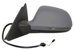 Audi A4 2007-2009 Electric Heated Power Folding with Lane Change Assist Primed (Suitable for Painting) Wing Mirror Unit Passenger Side