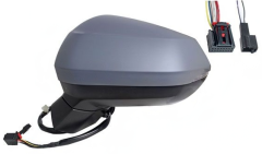 Audi Q2 2020-2025 Electric Heated Primed (Suitable for Painting) Wing Mirror Unit Passenger Side